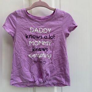 NWOT 18M Girls Jumping Beans Purple Kids Short Sleeve Tee Shirt Daddy Mommy